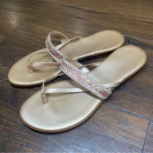 Italian Shoemakers Metallic Bronze Embellished Sandals – Made in Italy – Size 10